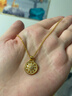 老鋪黃金古法手工足金項鏈 · 太陽(yáng)花（3號）鉆飾吊墜（金鏈款） 小號鎖骨鏈款金重約8.2g 曬單實(shí)拍圖