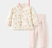 童泰（TONGTAI）寶寶套裝秋冬季純棉夾棉嬰兒衣服兒童內衣睡衣家居服粉色100cm 曬單實(shí)拍圖