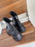 他她（TATA）厚底彈力瘦瘦靴女靴法式真皮秋冬短靴子新款7D243DD4 黑色 38 曬單實(shí)拍圖