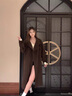 DRPR品牌女裝新品赫本風(fēng)雙面羊毛大衣女2025冬季高級感加厚毛呢外套女 棕咖色 S 曬單實(shí)拍圖