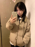 Sweetly·Sun羽絨棉服女2025冬季新款韓系學(xué)院風(fēng)小個(gè)子棉襖夾克外套加厚棉衣女 卡其色 M 建議80-105斤 曬單實(shí)拍圖