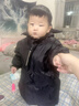 G.duck小黃鴨兒童羽絨服男女童加厚保暖長(cháng)款小童寶寶連帽外套小惡魔衣服 黑色 80 尺碼6-12月【75-85cm】 曬單實(shí)拍圖