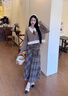 蔓爾依連衣裙女裝秋冬2025新款學(xué)院小香風(fēng)穿搭一整套裝氣質(zhì)針織毛衣裙子 假兩件上衣+半身裙 M 曬單實(shí)拍圖