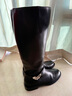 思加圖楊冪同款騎士樂(lè )章長(cháng)靴高筒靴騎士靴女EAJ48DG5 酷颯黑 37 曬單實(shí)拍圖