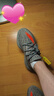 阿迪達斯Yeezy350透氣男鞋灰橙椰子休閑鞋GW1229 38 曬單實(shí)拍圖