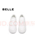 百麗（Belle）簡(jiǎn)約百搭小白鞋女商場(chǎng)同款厚底增高休閑板鞋E7J1DCM5 米白色 37 曬單實(shí)拍圖