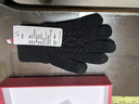 恒源祥 羊毛手套男士冬季加絨保暖防風(fēng)防凍手套騎行生日禮物 黑色-手背麻花紋款 均碼【禮盒裝】 曬單實(shí)拍圖