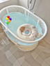 雅親（YAQIN）嬰兒游泳桶大人折疊收納泡澡桶兒童家用成人大號浴缸游泳池洗澡桶 超大號100cm-成人可用【免安裝】 曬單實(shí)拍圖