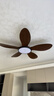 皇將餐廳客廳風(fēng)扇燈北歐吊扇燈大風(fēng)力家用變頻臥室吸頂電風(fēng)扇吊燈一體 黑色+胡桃木紋5葉-52寸變頻遙控【全光譜】 曬單實(shí)拍圖