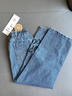 little MO&Co.童裝秋裝新款男女童純棉牛仔褲涂鴉印花直筒長(cháng)褲 牛仔藍色 130 130/56 曬單實(shí)拍圖