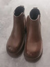 星期六煙筒靴女靴厚底秋冬裸靴2025新款短筒棕色馬丁靴切爾西短靴女 黑色 37 (235mm) 標準碼 曬單實(shí)拍圖