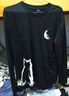 真維斯（Jeanswest）純棉t恤男長(cháng)袖內搭體恤寬松大碼簡(jiǎn)約百搭上衣潮INS男士休閑打底衫 黑色(月下貓胸_右下標) 4XL (體重205-230斤) 曬單實(shí)拍圖