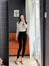 VEOX高腰牛仔褲女緊身小腳加絨八分小個(gè)子春秋新款修身女士鉛筆褲 黑色小腳毛邊-8分 26 -建議80-88斤 曬單實(shí)拍圖