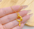 中國黃金（CHINA GOLD）黃金項鏈女足金星月閃爍吊墜鎖骨鏈頸飾新年情人節禮物送女友老婆 定制賀卡/聯(lián)系客服 曬單實(shí)拍圖