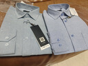杉杉（FIRS）長(cháng)袖襯衫男裝秋季中青年商務(wù)正裝休閑襯衣  7188-3綠色（長(cháng)袖款） 39  曬單實(shí)拍圖