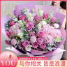 唯愛(ài)鮮花【小時(shí)達】鮮花同城配送粉玫瑰巨型生日禮物大花束送老婆北京上海 【甜蜜愛(ài)戀】19朵紫玫瑰混搭粉繡球花束 曬單實(shí)拍圖