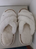XGGC開(kāi)口毛絨絨居家拖鞋踩屎感春秋季交叉棉拖鞋女室內防滑 米白36-37 曬單實(shí)拍圖