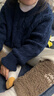 幼歌（YOUGE）嬰幼兒秋季新款復古舒適溫暖毛衣寶寶圓領(lǐng)開(kāi)衫親膚上衣 藏青 110 cm 曬單實(shí)拍圖