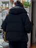 鴨鴨秋冬新品短款羽絨服女加厚連帽面包服寬松保暖韓版泡芙小個(gè)子外套 黑色 S （建議80-110斤） 曬單實(shí)拍圖