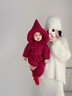 優(yōu)奇嬰兒衣服冬季棉服超洋氣可愛(ài)嬰幼兒連帽保暖外出爬服寶寶衣服冬天 星星紅 66cm 曬單實(shí)拍圖