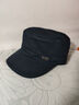 楠棠平頂帽子男士后封口可調節春秋新款戶(hù)外休閑百搭中老年雙層鴨舌帽 藏青色 可調節（56-60CM） 曬單實(shí)拍圖