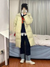妙奕嘉棉服女中長(cháng)款2025年最新款洋氣韓版冬季厚外套秋冬季女棉襖棉衣 奶油蜜瓜色韓版中長(cháng)款連帽棉服 S 曬單實(shí)拍圖