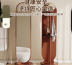 旋轉穿衣鏡全身落地鏡家用女生臥室掛衣帽架一體可移動(dòng)大試衣鏡子 雙圓旋轉款-168*40白色 曬單實(shí)拍圖