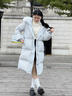 玲玖2025新款90鴨絨甜美加厚外套中長(cháng)款寬松羽絨服女士冬季 藍色 送毛領(lǐng) S 曬單實(shí)拍圖