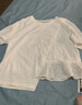百圖betu女裝夏季新款T恤圓領(lǐng)拼接棉刺繡寬松短袖上衣女2404T16 白色 S 曬單實(shí)拍圖