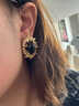 鹿珊伍耳環(huán)女中古風(fēng)黑色橢圓金屬夸張高級感氣質(zhì)歐美復古宮廷耳釘耳飾 中古風(fēng)橢圓耳釘 1對 曬單實(shí)拍圖