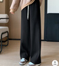 都市麗人闊腿褲女款2025年最新款秋冬加絨褲子窄版香蕉褲高腰直筒休閑褲女 曬單實(shí)拍圖