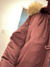 瞬時(shí)山野Monterest戶(hù)外防風(fēng)N2B可拆卸仿毛領(lǐng)短款寬松工裝羽絨服 赤霞珠紅 M 曬單實(shí)拍圖