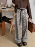 艾熙禮輕奢咖色花紋牛仔褲女2026新款春秋顯瘦小個(gè)子垂感直筒闊腿褲 卡其色-贈皮帶 【高端氣質(zhì)款】 XL /29 建議115-125斤 曬單實(shí)拍圖