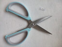 藍色不銹鋼家用剪刀辦公剪裁縫剪多用途裁布剪 家用裁縫剪刀 中號2把 曬單實(shí)拍圖