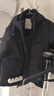雪中飛新款男士連帽落肩袖格子面料微闊版型工裝短款羽絨服抗寒保暖 黑色 2XL 180/96A 曬單實(shí)拍圖
