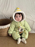 G.duck小黃鴨嬰兒秋冬衣服男女寶寶冬裝外出服冬季保暖加厚棉服外出抱衣 嫩綠色 66cm 66碼0-3月（建議寶寶4-6公斤左右)cm 曬單實(shí)拍圖