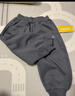 威爾貝魯（WELLBER）兒童加絨衛褲厚款外出長(cháng)褲男女寶寶保暖褲子25秋冬 碳灰 100 曬單實(shí)拍圖