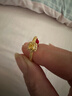 中國黃金（CHINA GOLD）黃金戒指女足金小方糖戒指開(kāi)口指環(huán)新年實(shí)用生日禮物送女友老婆 小方糖戒指 【托帕石】-免費刻字/賀卡 約1.4g 曬單實(shí)拍圖