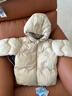 允兒媽【鴻基除塵絨】女童杜邦三防90白鴨絨羽絨服 寶寶冬季外套 灰杏色 現貨 110 充絨量116.9g 曬單實(shí)拍圖