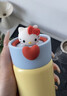 NEXT ROAD英國聯(lián)名Hello Kitty可愛(ài)保溫杯女生高顏值迷你便攜小巧學(xué)生水杯 藍黃280ML+紅色kitty貓+紅色硅膠貓貼 帶茶隔 曬單實(shí)拍圖