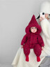 優(yōu)奇嬰兒衣服冬季棉服超洋氣可愛(ài)嬰幼兒連帽保暖外出爬服寶寶衣服冬天 星星紅 66cm 曬單實(shí)拍圖