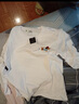 唐獅長(cháng)袖T恤女春秋新款針織左胸圖案打底衫簡(jiǎn)約dx 白 M 曬單實(shí)拍圖