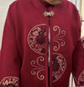 俞兆林老年人衣服奶奶毛衣女秋裝外套保暖60-80歲老太太本命年過(guò)年衣服 酒紅(雙?？? 5XL 適合145-160斤 曬單實(shí)拍圖