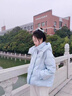 蕓蕁羽絨服女2025新款奶fufu短款冬季寬松韓系甜美可愛(ài)白鴨絨面包服 奶藍色【普通 220-240g】 S 110斤內 曬單實(shí)拍圖