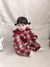 班喜迪嬰兒衣服冬裝嬰幼兒連體衣夾棉女寶寶百天周歲禮服抓周過(guò)年拜年服 酒紅 80cm 曬單實(shí)拍圖