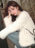 勤馳皮毛一體外套女真皮皮衣羊羔毛真小湖羊2025冬裝領(lǐng)顯瘦海寧皮草大 米色圓領(lǐng) L 109-118斤 曬單實(shí)拍圖