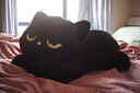 JANEOSTIN黑色貓咪玩偶睡覺(jué)抱枕女孩布娃娃毛絨玩具抱睡公仔大號生日禮物女 YXZ趴貓公仔(圓眼黑貓） 60厘米 曬單實(shí)拍圖