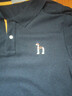 哈吉斯（HAZZYS）男裝 夏款男士上衣純色休閑翻領(lǐng)短袖POLO衫男ASTZE0BBF24 藏青色NV XL （180/100A 50） 曬單實(shí)拍圖