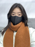 貓人（MiiOW）保暖口罩冬季護耳罩女騎車(chē)防風(fēng)防塵立體高顏值顯臉小防寒滑雪口罩 曬單實(shí)拍圖