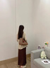 星昔秋冬新款上班通勤大容量托特包2025女式休閑簡(jiǎn)約百搭ins單肩包 卡其色絨面復古包（無(wú)掛件） 曬單實(shí)拍圖